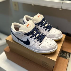 Nike | Shoes | Nike Sb Dunk Low Orange Label White Navy | Poshmark